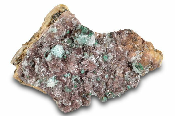 Rosasite, Malachite, and Selenite on Ferroan Dolomite - Morocco #274352